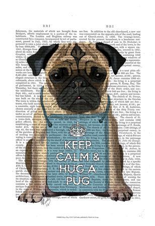 PUG at the wine bar dog art print 13x19