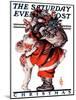 "Hug from Santa," Saturday Evening Post Cover, December 26, 1925-Joseph Christian Leyendecker-Mounted Giclee Print