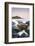 Huge granite boulder lodged on the shores of Porth Ledden at dawn, Cornwall, England. Spring (April-Adam Burton-Framed Photographic Print