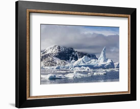 Huge Iceberg Amongst Sea Ice in the Yalour Islands-Michael Nolan-Framed Photographic Print