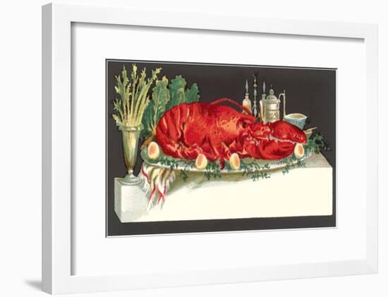 Huge Lobster on Serving Platter-null-Framed Art Print