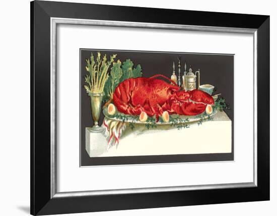Huge Lobster on Serving Platter-null-Framed Art Print