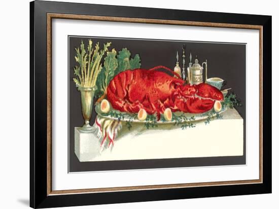 Huge Lobster on Serving Platter-null-Framed Art Print