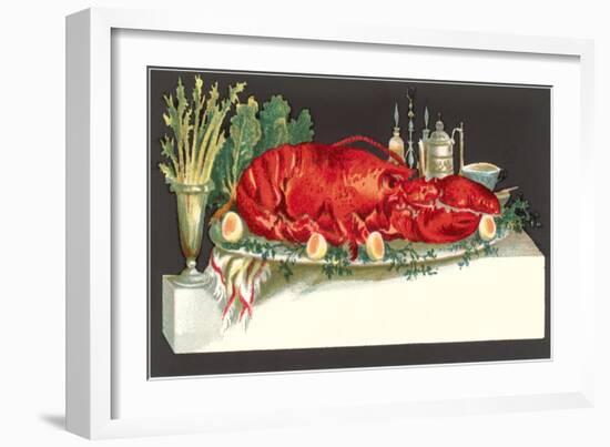 Huge Lobster on Serving Platter-null-Framed Art Print