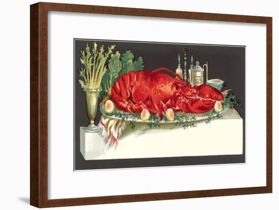 Huge Lobster on Serving Platter-null-Framed Art Print