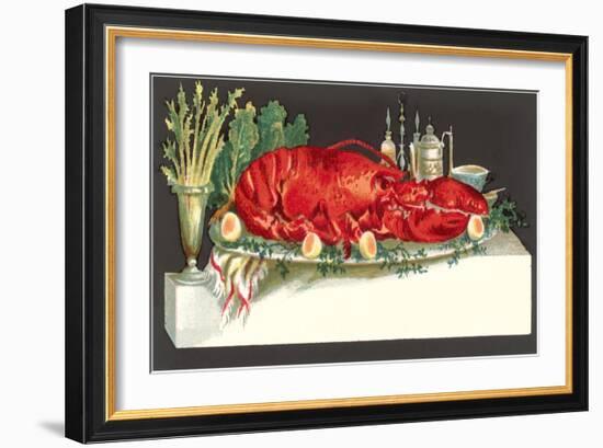 Huge Lobster on Serving Platter--Framed Art Print