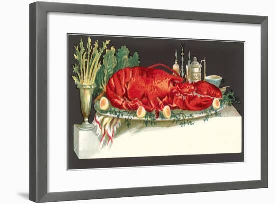 Huge Lobster on Serving Platter-Found Image Press-Framed Giclee Print