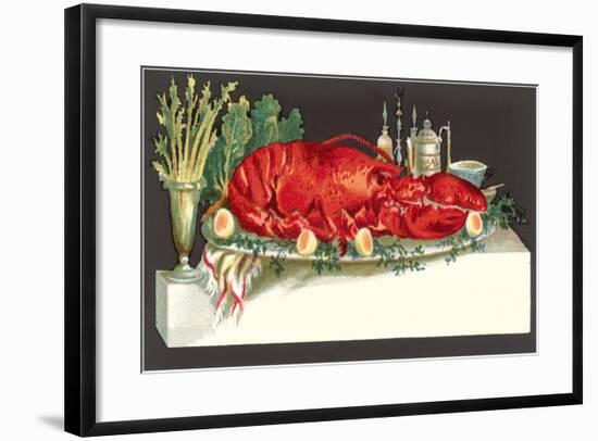 Huge Lobster on Serving Platter-Found Image Press-Framed Giclee Print