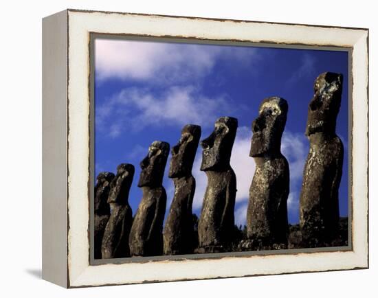 Huge Moai, Ahu Akiri, Easter Island, Chile-Keren Su-Framed Premier Image Canvas