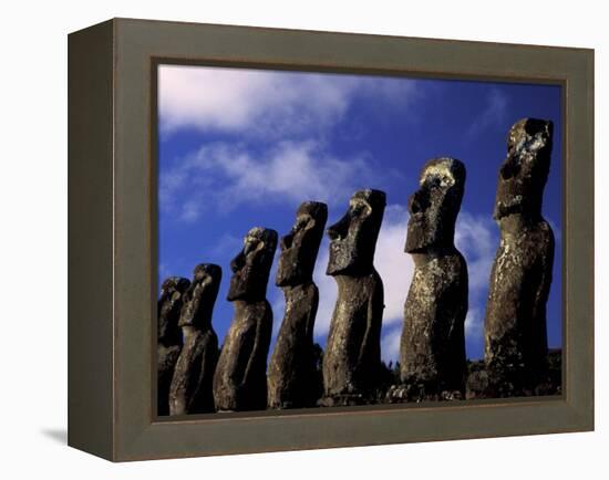 Huge Moai, Ahu Akiri, Easter Island, Chile-Keren Su-Framed Premier Image Canvas