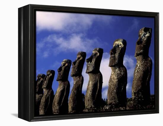 Huge Moai, Ahu Akiri, Easter Island, Chile-Keren Su-Framed Premier Image Canvas