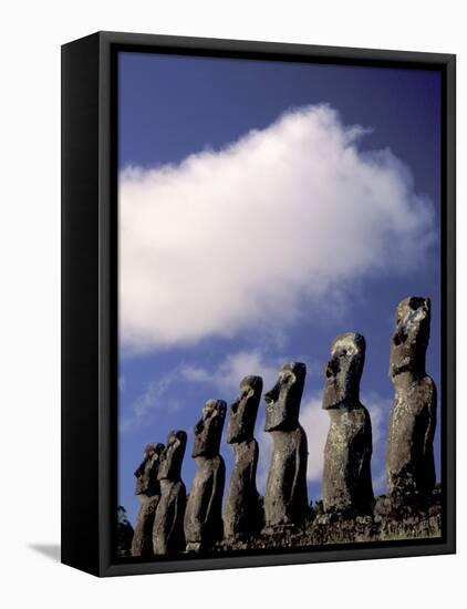 Huge Moai, Ahu Akiri, Easter Island, Chile-Keren Su-Framed Premier Image Canvas