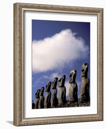 Huge Moai, Ahu Akiri, Easter Island, Chile-Keren Su-Framed Photographic Print