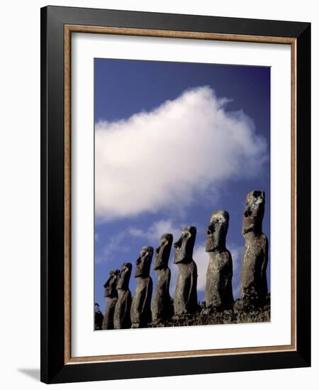 Huge Moai, Ahu Akiri, Easter Island, Chile-Keren Su-Framed Photographic Print