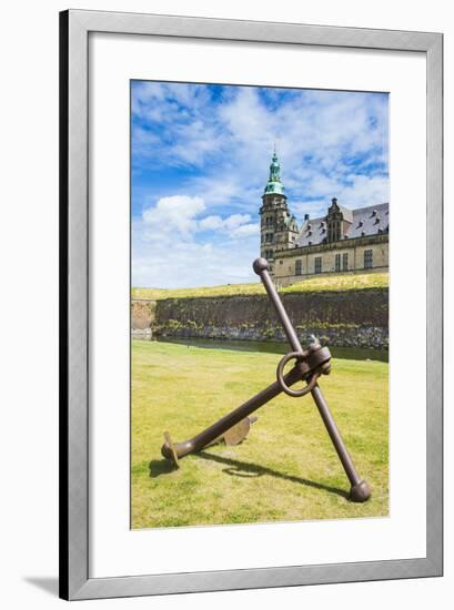 Huge Old Anchor before UNESCO World Heritage Site Kronborg Renaissance Castle, Helsingor, Denmark-Michael Runkel-Framed Photographic Print