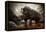 Huge Rhinoceros Against Stormy Sky-NejroN Photo-Framed Premier Image Canvas