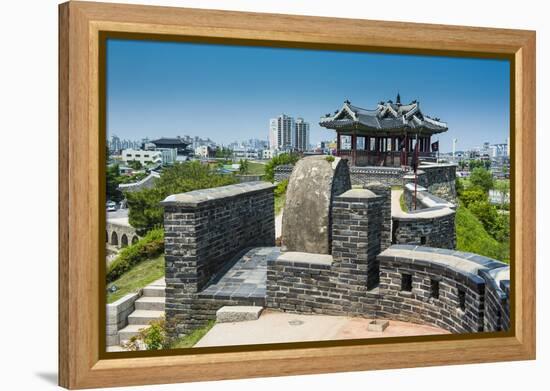 Huge Stone Walls around the Fortress of Suwon, UNESCO World Heritage Site, South Korea, Asia-Michael-Framed Premier Image Canvas