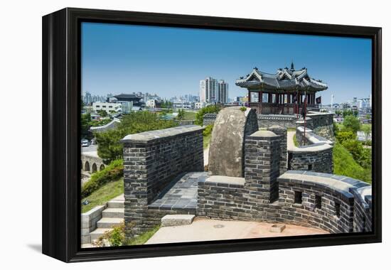 Huge Stone Walls around the Fortress of Suwon, UNESCO World Heritage Site, South Korea, Asia-Michael-Framed Premier Image Canvas