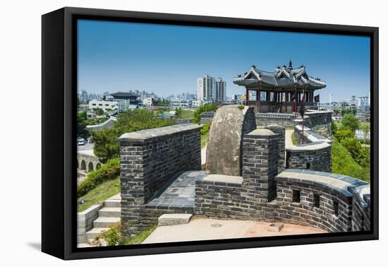 Huge Stone Walls around the Fortress of Suwon, UNESCO World Heritage Site, South Korea, Asia-Michael-Framed Premier Image Canvas