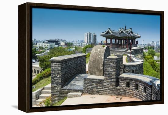 Huge Stone Walls around the Fortress of Suwon, UNESCO World Heritage Site, South Korea, Asia-Michael-Framed Premier Image Canvas