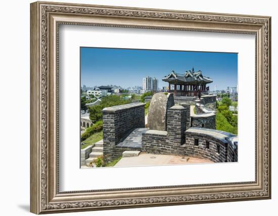 Huge Stone Walls around the Fortress of Suwon, UNESCO World Heritage Site, South Korea, Asia-Michael-Framed Photographic Print