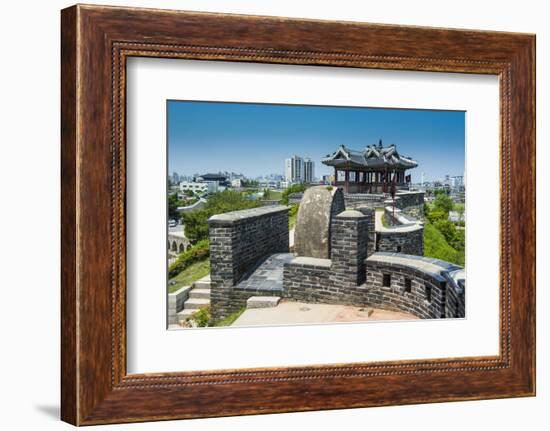 Huge Stone Walls around the Fortress of Suwon, UNESCO World Heritage Site, South Korea, Asia-Michael-Framed Photographic Print