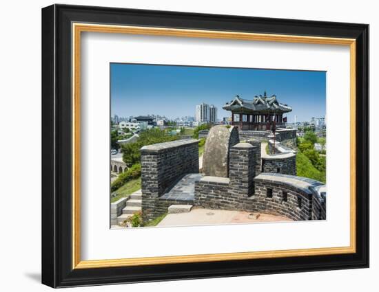 Huge Stone Walls around the Fortress of Suwon, UNESCO World Heritage Site, South Korea, Asia-Michael-Framed Photographic Print