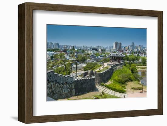 Huge Stone Walls the Fortress of Suwon, UNESCO World Heritage Site, South Korea, Asia-Michael-Framed Photographic Print