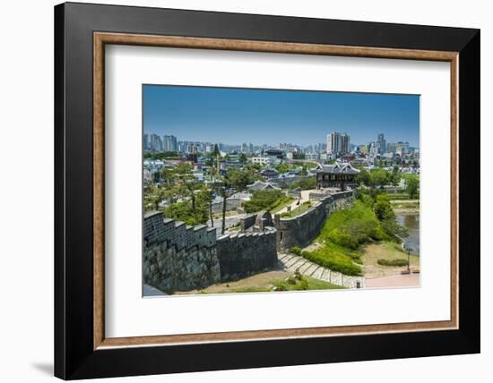 Huge Stone Walls the Fortress of Suwon, UNESCO World Heritage Site, South Korea, Asia-Michael-Framed Photographic Print