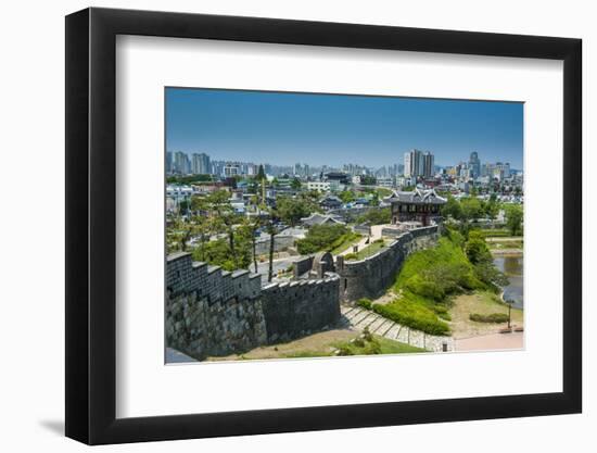 Huge Stone Walls the Fortress of Suwon, UNESCO World Heritage Site, South Korea, Asia-Michael-Framed Photographic Print