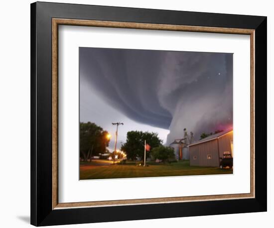 Huge Tornado Funnel Cloud Touches Down in Orchard, Iowa,-null-Framed Photographic Print