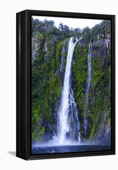 Huge Waterfall in Milford Sound-Michael-Framed Premier Image Canvas