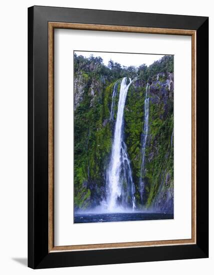 Huge Waterfall in Milford Sound-Michael-Framed Photographic Print