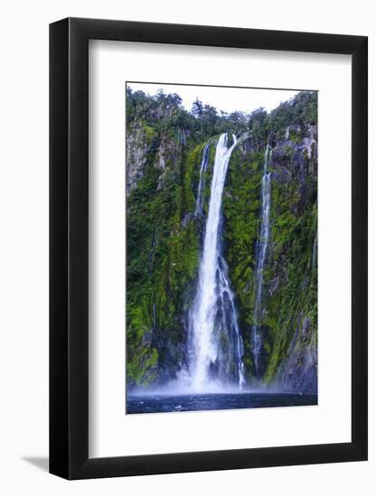 Huge Waterfall in Milford Sound-Michael-Framed Photographic Print