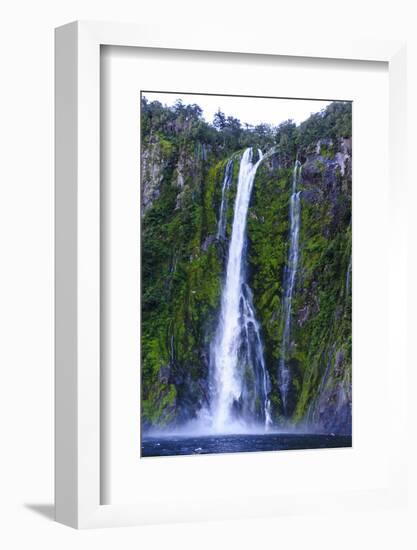 Huge Waterfall in Milford Sound-Michael-Framed Photographic Print