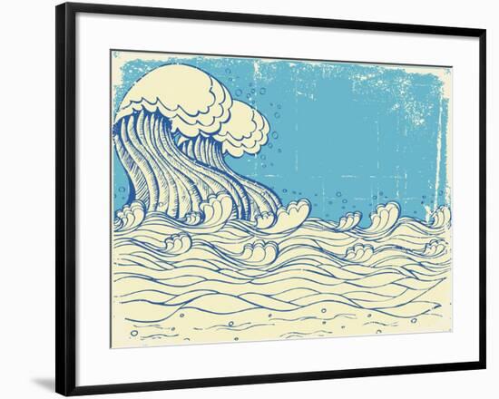 Huge Wave In Sea-GeraKTV-Framed Art Print