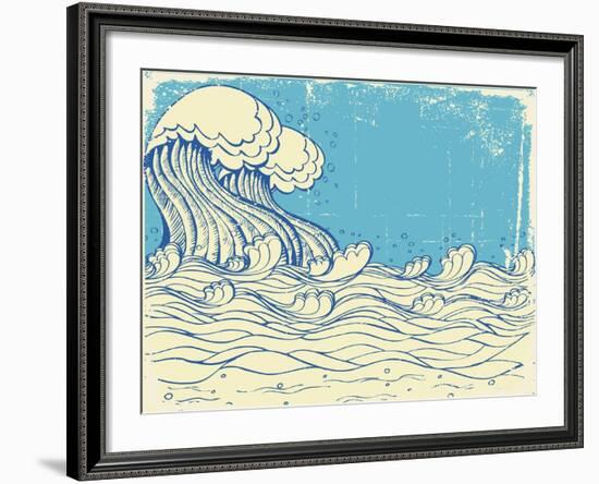 Huge Wave In Sea-GeraKTV-Framed Art Print