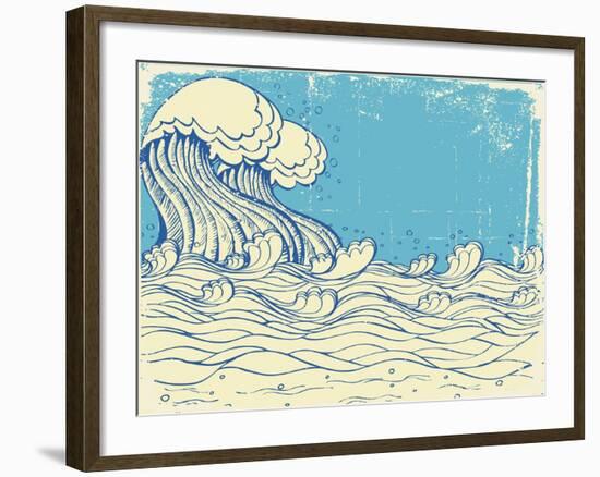 Huge Wave In Sea-GeraKTV-Framed Art Print