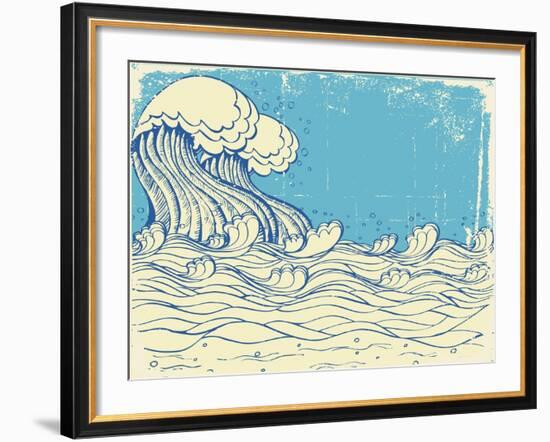 Huge Wave In Sea-GeraKTV-Framed Art Print