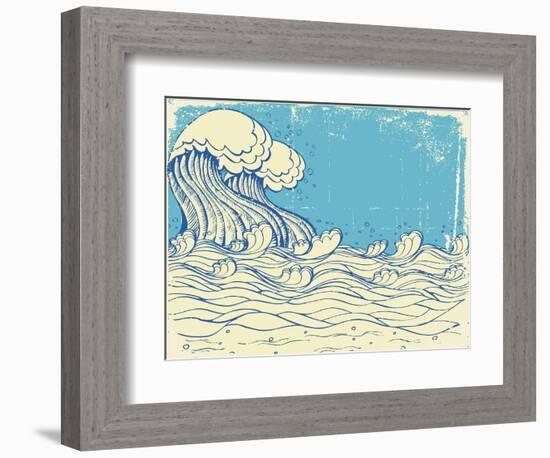 Huge Wave In Sea-GeraKTV-Framed Art Print