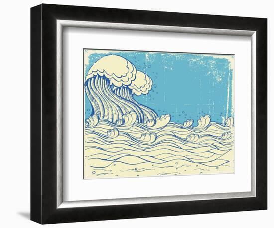 Huge Wave In Sea-GeraKTV-Framed Art Print