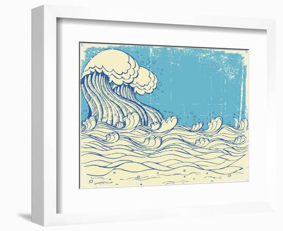 Huge Wave In Sea-GeraKTV-Framed Art Print