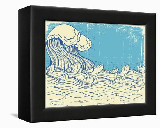 Huge Wave In Sea-GeraKTV-Framed Stretched Canvas