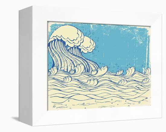 Huge Wave In Sea-GeraKTV-Framed Stretched Canvas