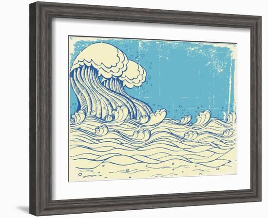 Huge Wave In Sea-GeraKTV-Framed Art Print