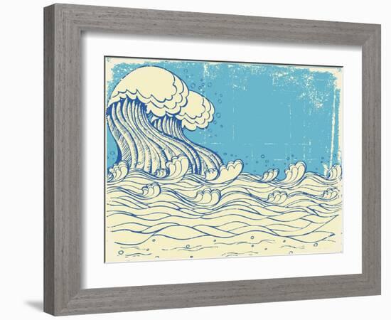 Huge Wave In Sea-GeraKTV-Framed Art Print