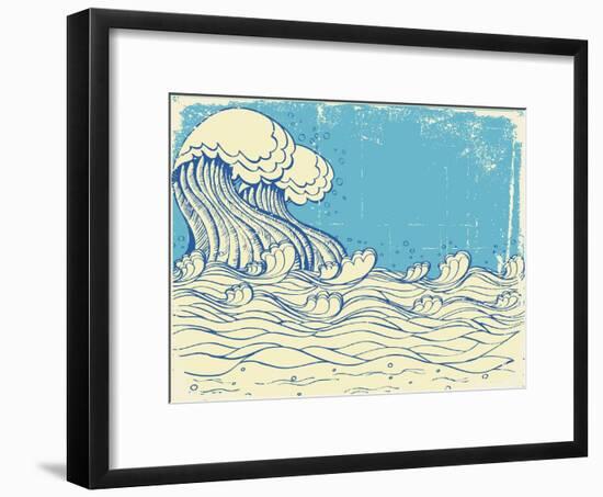 Huge Wave In Sea-GeraKTV-Framed Art Print