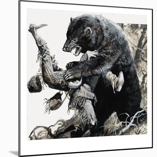 Hugh Glass Being Savaged by a Bear, 1978-Severino Baraldi-Mounted Giclee Print