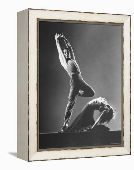 Hugh Laing and Diana Adams in American Ballet Theater Production "Pillar of Fire"-Gjon Mili-Framed Premier Image Canvas