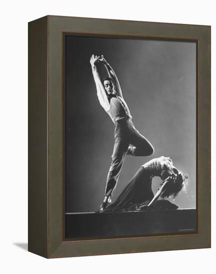 Hugh Laing and Diana Adams in American Ballet Theater Production "Pillar of Fire"-Gjon Mili-Framed Premier Image Canvas